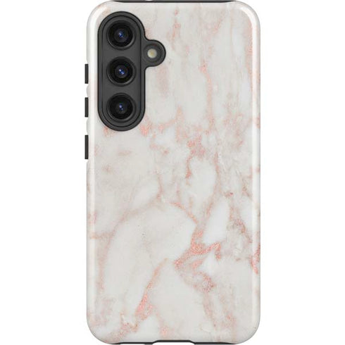 Rose Gold Marble Galaxy S25 Impact Case